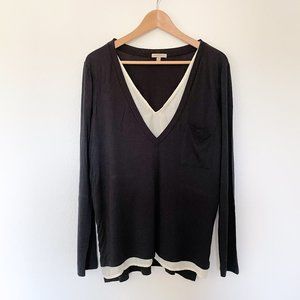 Anthropologie Layered Long-Sleeved V-Neck Top